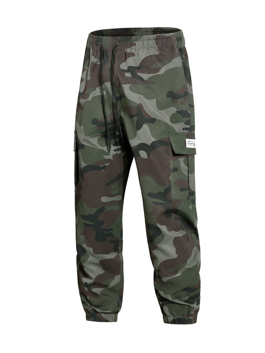 Herren Cargohose im Joggerstil mit Camouflage, Tunnelzugbund & elastischen Knöchelbündchen Nord Taschen