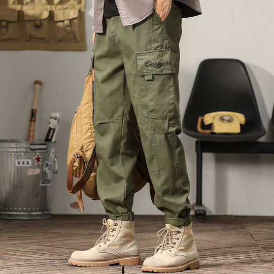 Herren Cargohose im Military-Look mit verstärkten Knien und elastischem Beinabschluss Nord Taschen