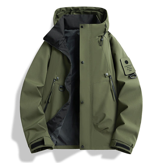 Herren Atmungsaktive Softshell‑Kapuzenjacke mit Utility‑Ärmeltasche und D‑Ring Nord Taschen