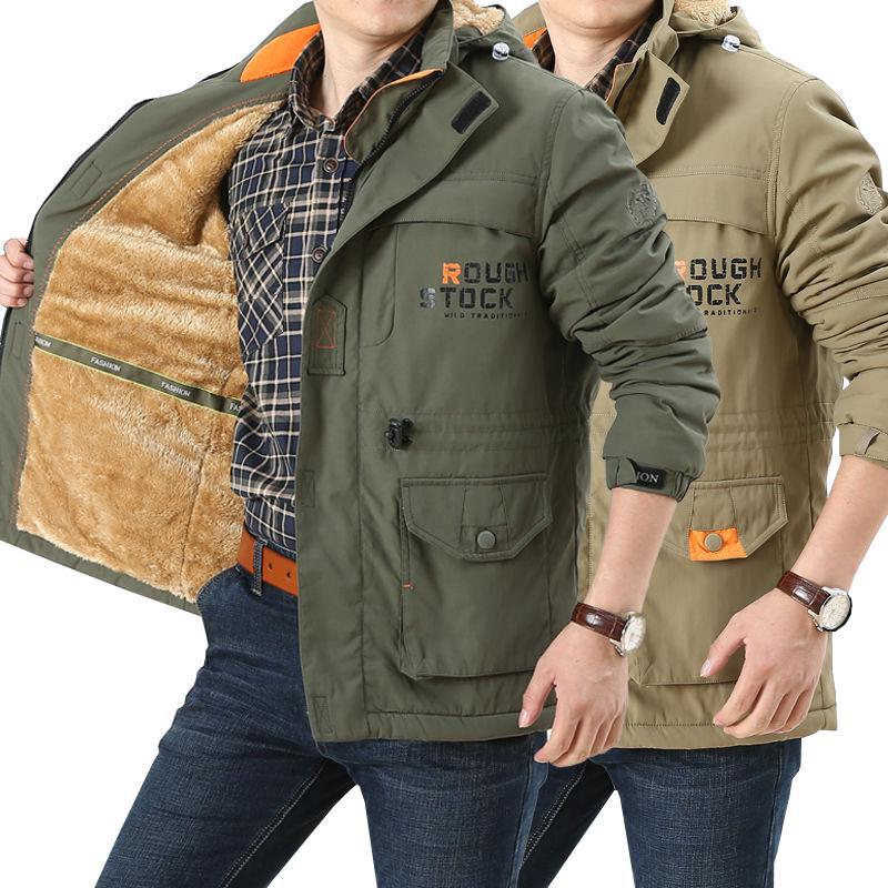 Herren winddichter Fieldparka mit wärmender Kunstfell‑Innenlage, Kapuze und multifunktionalen Taschen Nord Taschen