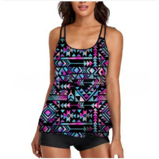 Damen Sportliches Tankini-Set mit bequemem Shorts und verstellbaren Trägern Nord Taschen
