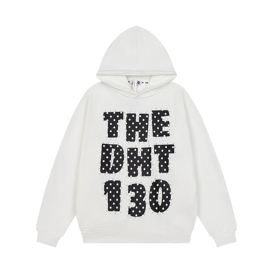 Unisex Oversize-Kapuzenpullover mit Statement-Print und Polka‑Dot-Applikation Nord Taschen