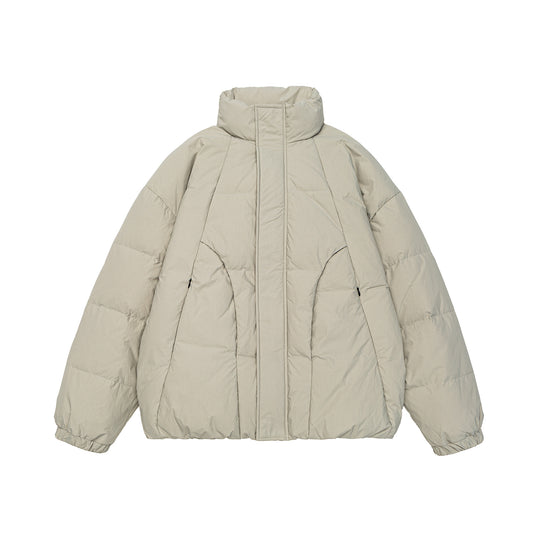 Damen Voluminöse Steppjacke mit hohem Stehkragen und winddichter Frontblende Nord Taschen