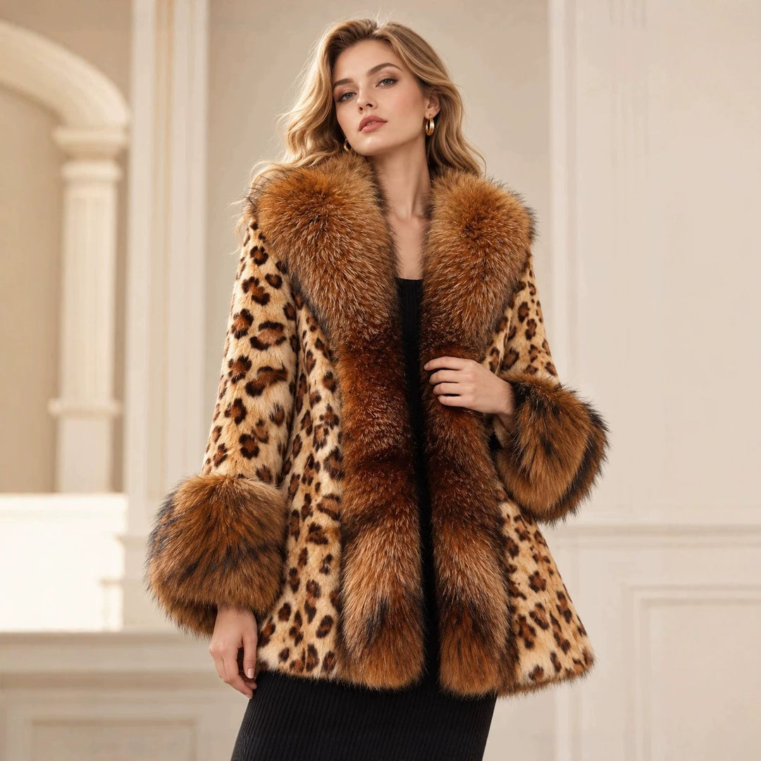 Damen Midilanger Kunstpelz‑Mantel mit voluminösem Schalkragen und Statement‑Manschetten Nord Taschen
