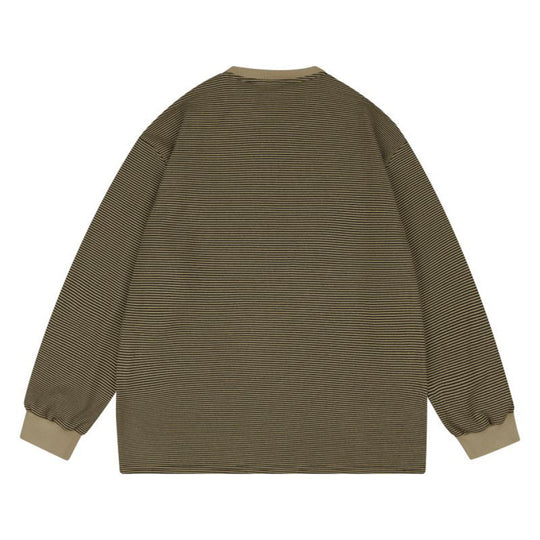 Unisex Weites gestreiftes Longsleeve im Oversize-Schnitt mit Rippbündchen Nord Taschen