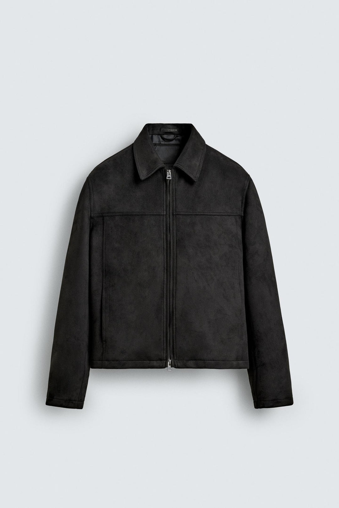Herren Wildlederjacke mit Reißverschluss und Hemdkragen Nord Taschen