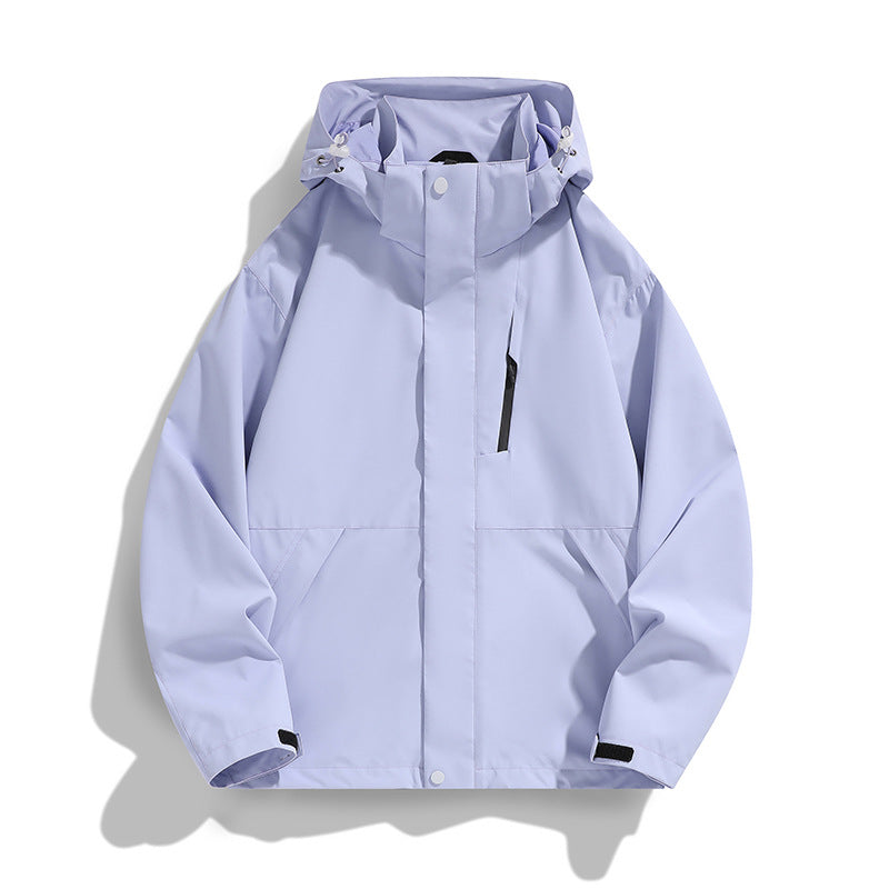 Damen Oversize Softshell-Kapuzenjacke mit Drop-Shoulder, verdeckten Reißverschlüssen und Kordelzug Nord Taschen