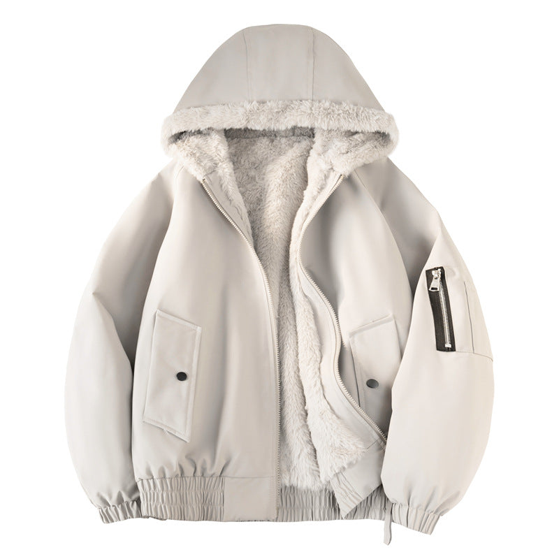 Herren Kapuzen-Bomberjacke mit Teddyfutter, wasserabweisender Außenhülle und Utility-Taschen Nord Taschen
