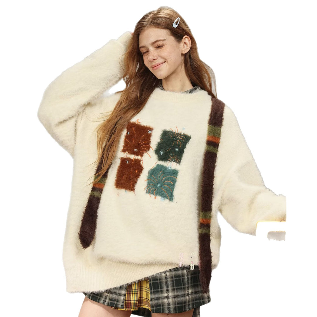 Herren Gemütlicher Grobstrickpullover mit einzigartigem Tiermotiv Nord Taschen