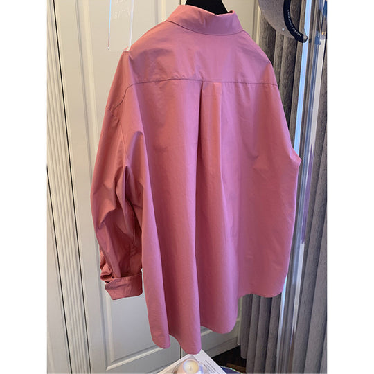 Damen Oversize-Popeline-Bluse mit Ballonärmeln, Hemdkragen und abgerundetem Saum Nord Taschen