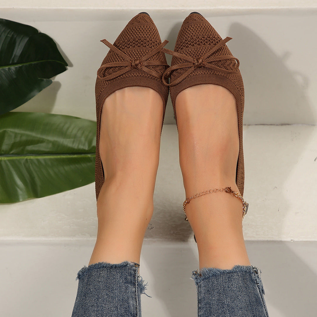 Damen elegante Ballerinas mit stylischem Schleifen-Detail aus atmungsaktivem GewNord Taschene Nord Taschen