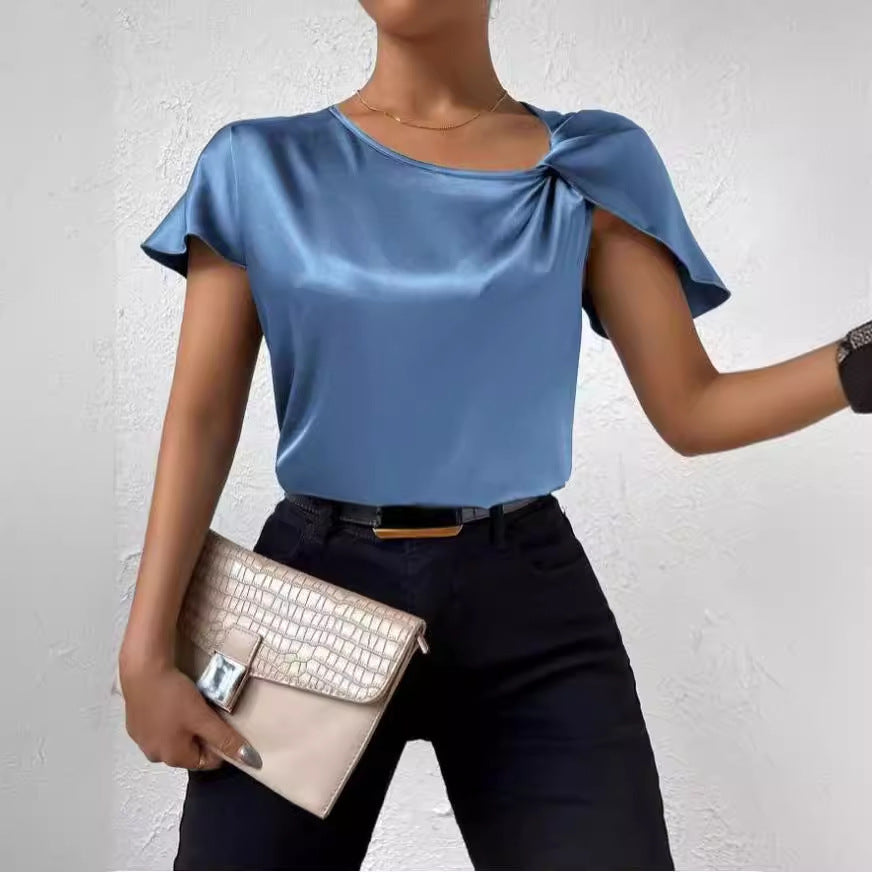 Damen Luxuriöses Oberteil mit asymmetrischem Ärmeldesign