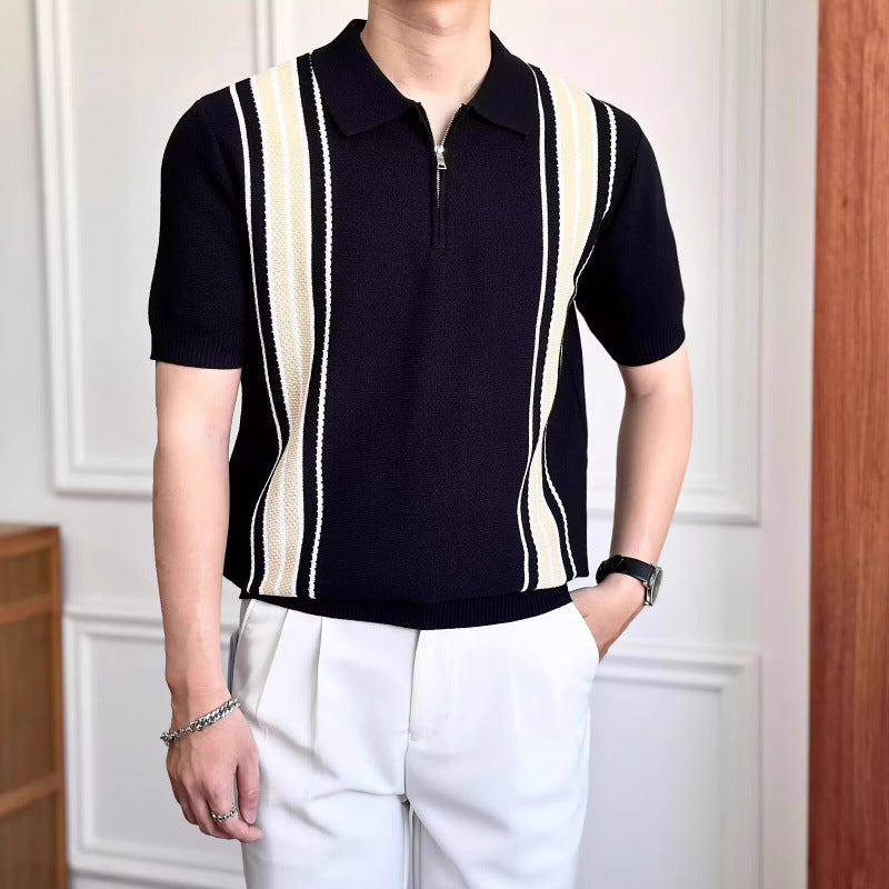 Herren Modisches Poloshirt mit Reißverschluss Nord Taschen