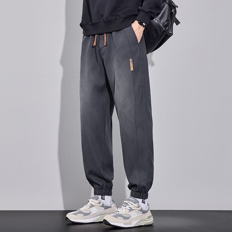 Herren Relaxed-Fit Jogginghose im Denim‑Look mit elastischem Bund, Tunnelzug und geripptem Beinabschluss Nord Taschen