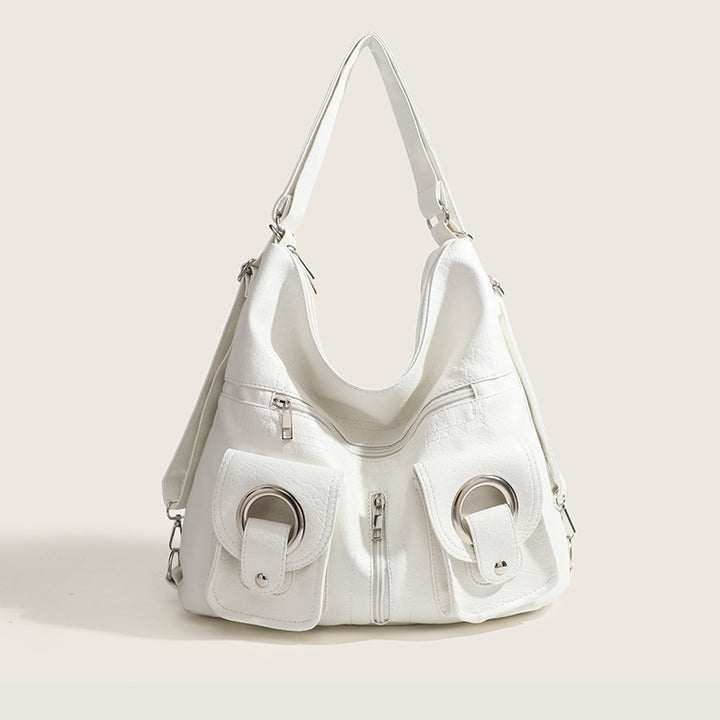 Damen Hobo-Tasche mit innovativem Faltendesign und dekorativen Ringgriffen Nord Taschen