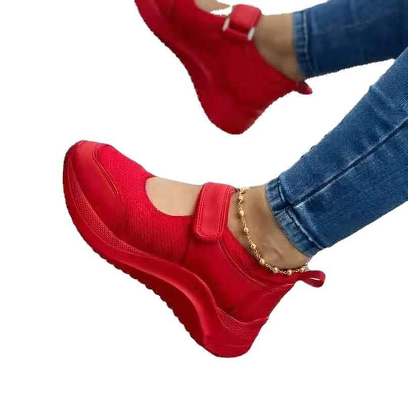 Damen Sneakers mit verstellbarem Klettverschluss und atmungsaktiver Mesh-Oberfläche