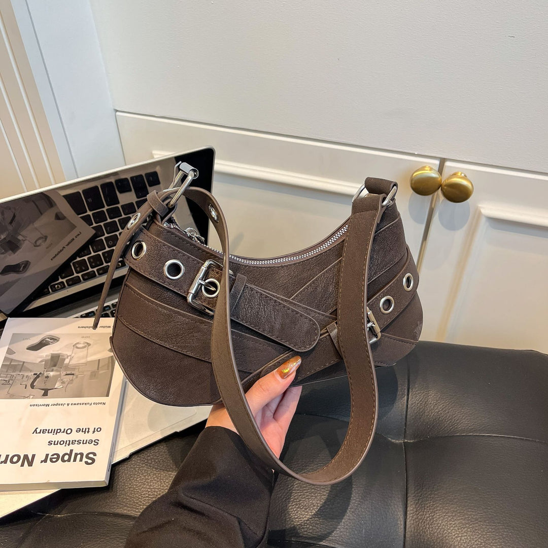 Damen modische Umhängetasche aus weichem Veloursleder mit einzigartiger Applikation Nord Taschen