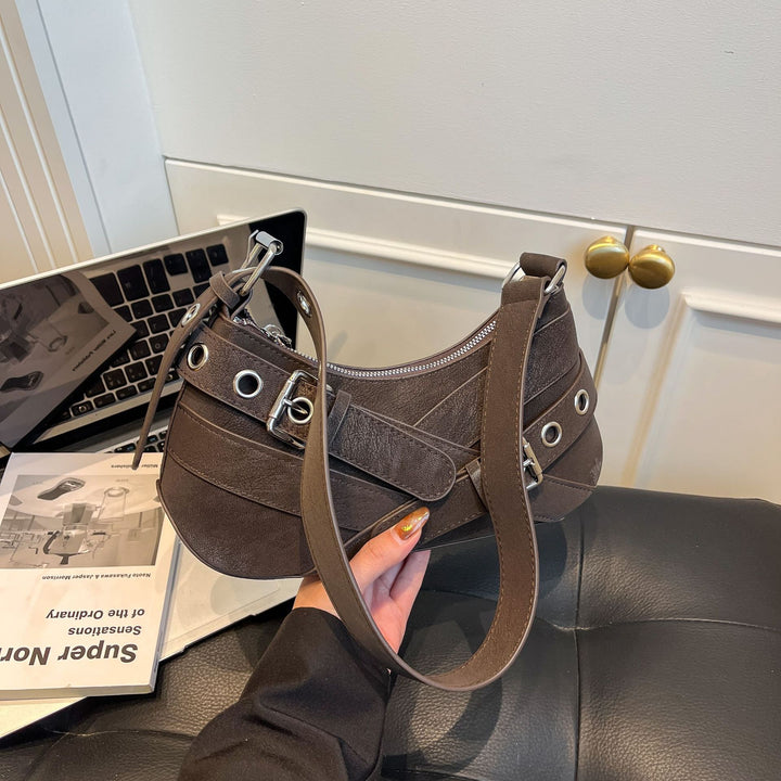 Damen modische Umhängetasche aus weichem Veloursleder mit einzigartiger Applikation Nord Taschen