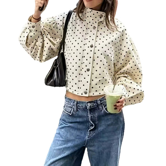 Damen Modische Jacke mit Punkten Nord Taschen