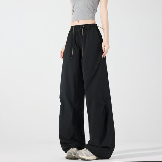 Damen weite technische Cargohose mit Kordelzugbund Nord Taschen