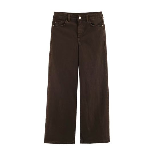 Damen Hochtaillierte Cropped Jeans mit weitem Bein und Fünf‑Taschen‑Schnitt Nord Taschen