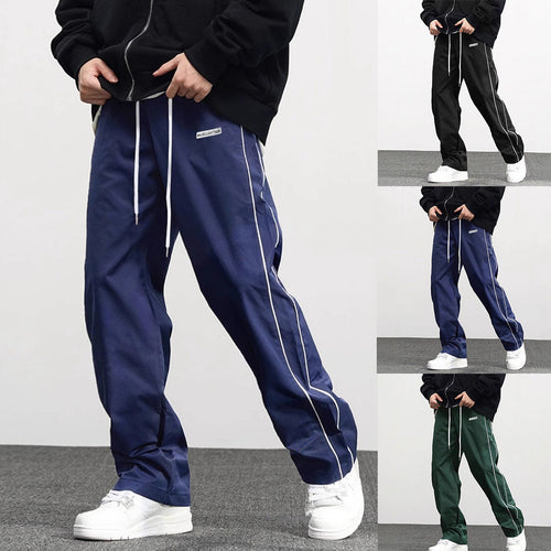 Herren Hochwertige Freizeithose mit verstellbarem Bund und seitlichen Streifen - Arvani