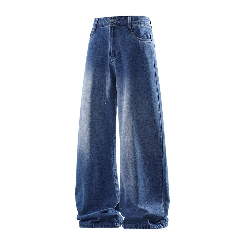 Damen Weite hochtaillierte Baggy-Jeans im Vintage-Look mit extra weitem Bein Nord Taschen
