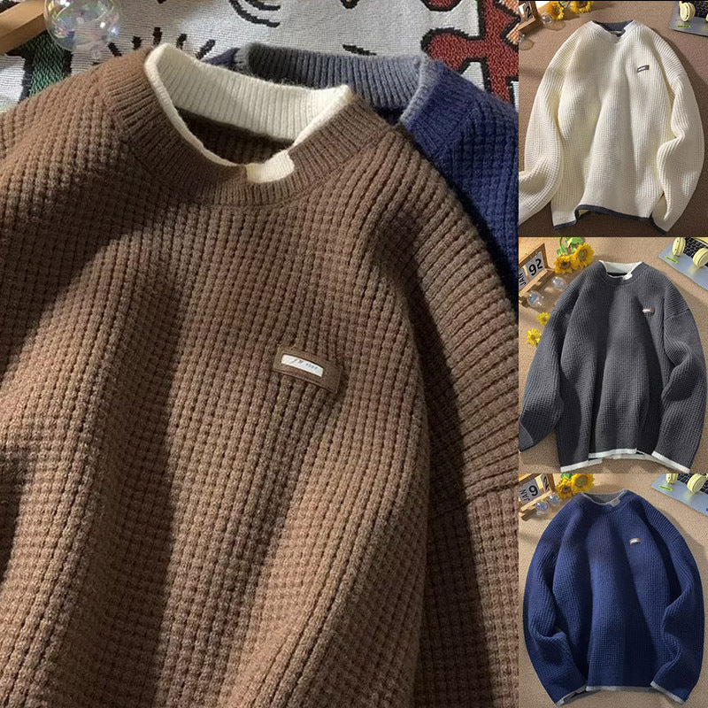 Herren Grobstrickpullover mit hohem Kragen Nord Taschen