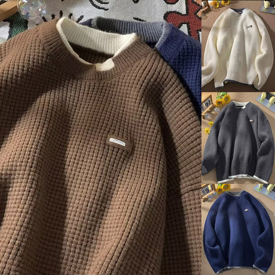 Herren Grobstrickpullover mit hohem Kragen Nord Taschen