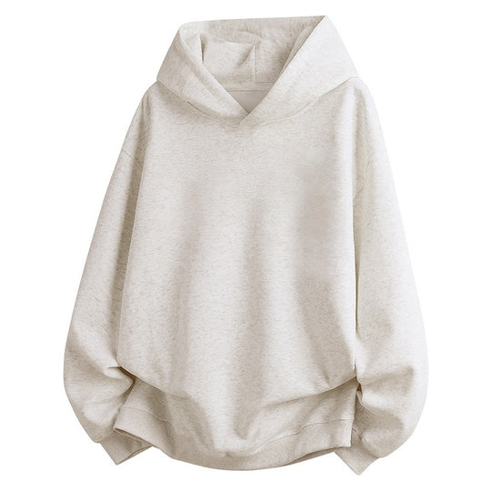 Damen Oversize Kapuzenpullover aus weichem Baumwollmix mit geripptem Saum und Raglanärmeln Nord Taschen