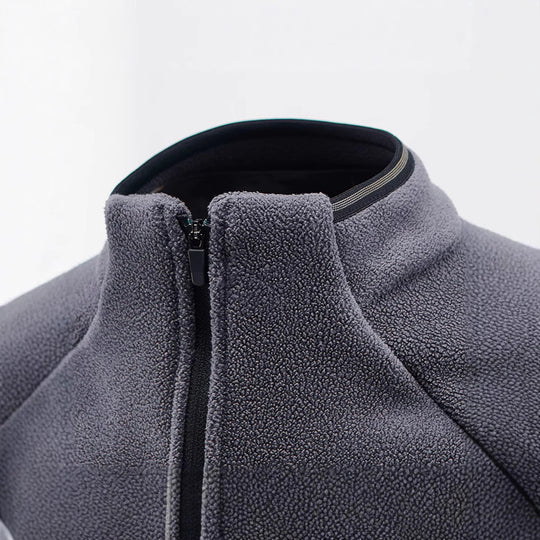 Herren Fleece-Halbzip-Pullover mit hohem Stehkragen und Raglanärmeln Nord Taschen
