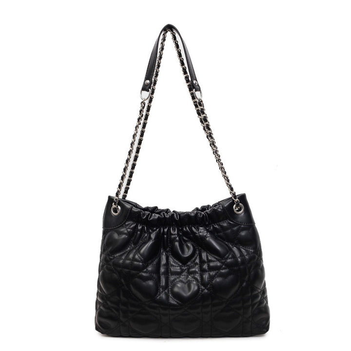Damen geflochtene Hobo-Tasche mit dekorativem Kettenakzent Nord Taschen