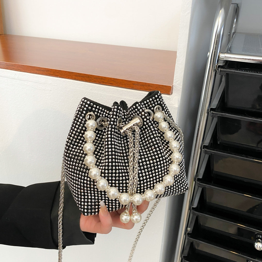 Damen modische Beutelhandtasche mit Perlenakzenten Nord Taschen