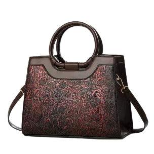 Damen elegante Strukturierte Handtasche mit floralen Mustern Nord Taschen