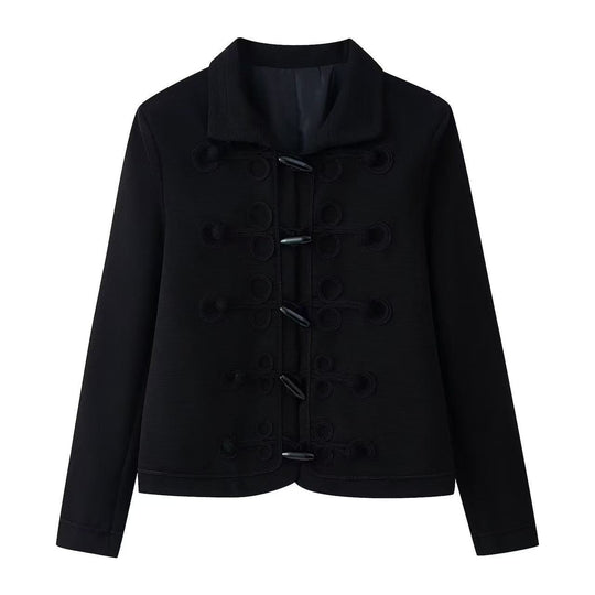 Damen Kurze militärisch inspirierte Jacke mit Knoten- und Kordelverschlüssen Nord Taschen