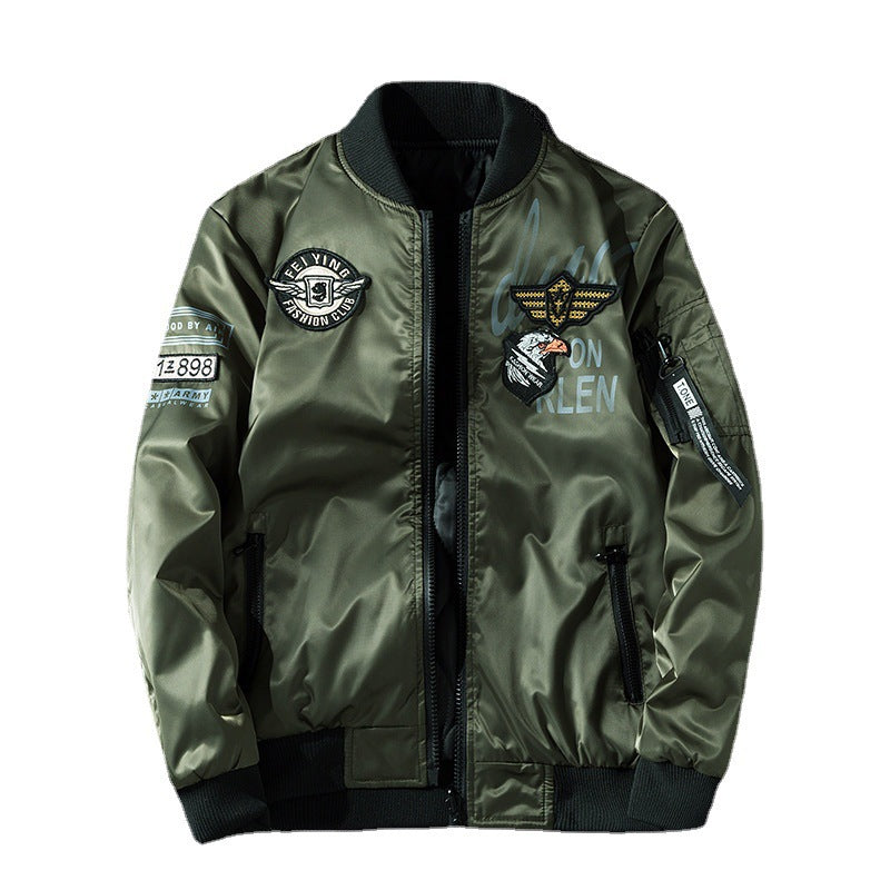 Herren Pilotenbomberjacke im Aviator-Look mit Badge-Applikationen, Ärmeltasche und gerippten Bündchen Nord Taschen