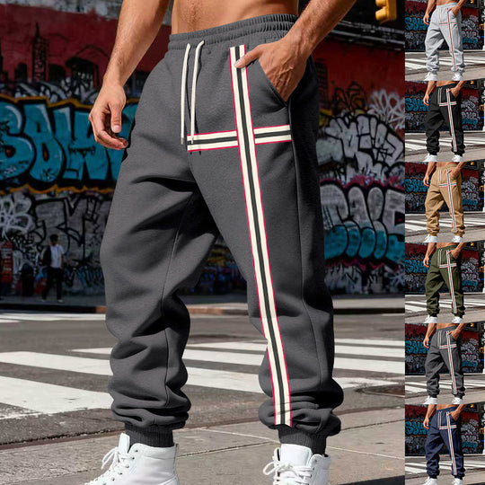 Herren Jogginghose mit seitlichem Tape-Streifen und elastischem Kordelbund Nord Taschen