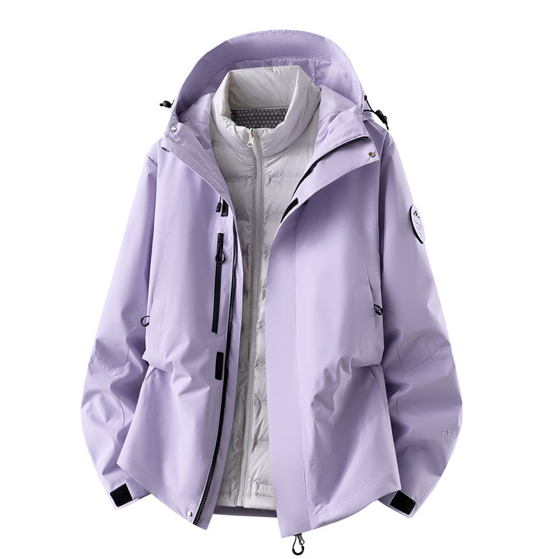 Herren wasserdichte Outdoorjacke mit abnehmbarer Fleece-Innenjacke Nord Taschen