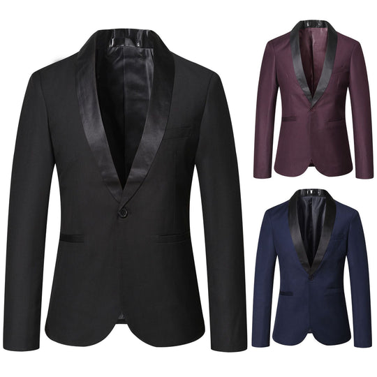 Herren eleganter Smoking-Blazer mit schickem Satinrevers