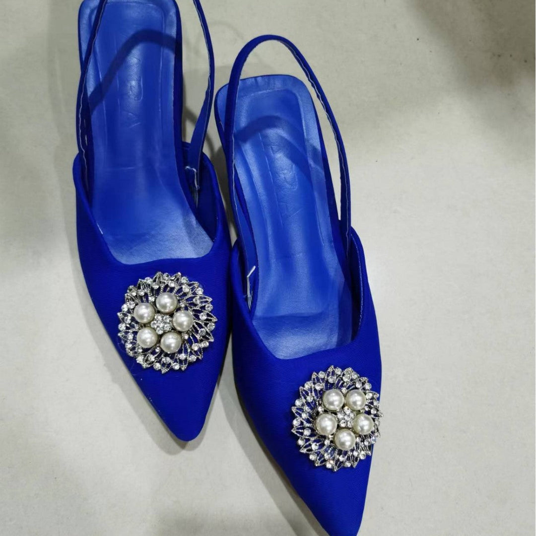 Damen Sling-Pumps mit eleganter Brosche