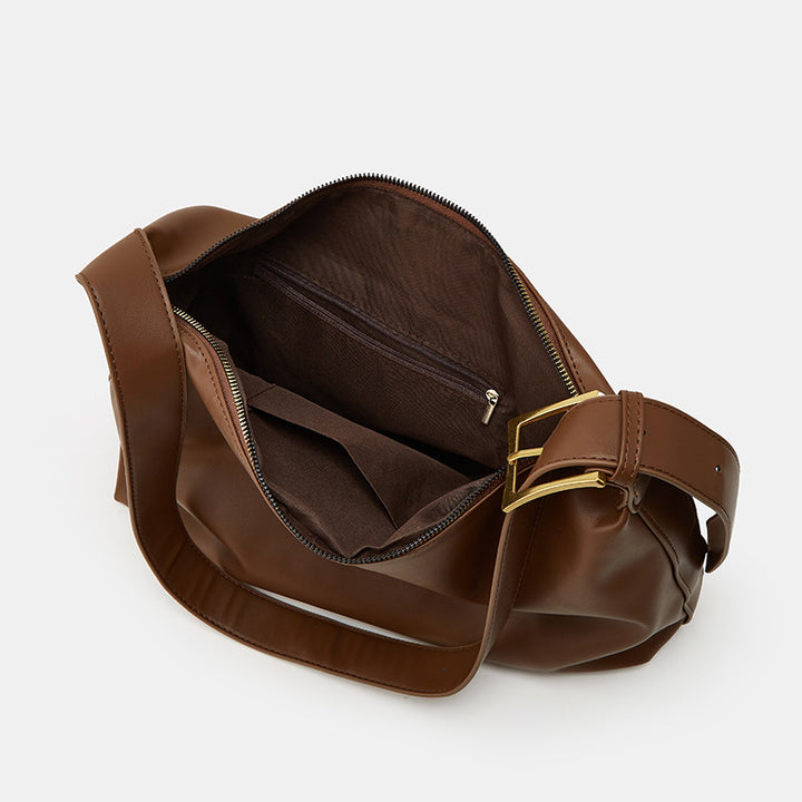 Damen Hobo-Tasche mit elegantem Faltendesign und weichem Kunstleder Nord Taschen