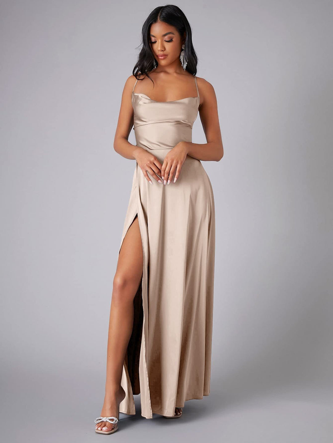 Elegantes Seiden Maxikleid Damen
