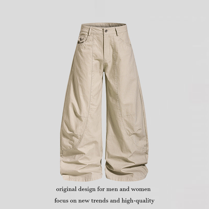 Damen Weite Culotte‑Hose mit hohem Bund, Taschen‑Details und markanten Teilungsnähten Nord Taschen