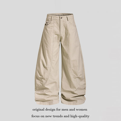 Damen Weite Culotte‑Hose mit hohem Bund, Taschen‑Details und markanten Teilungsnähten Nord Taschen