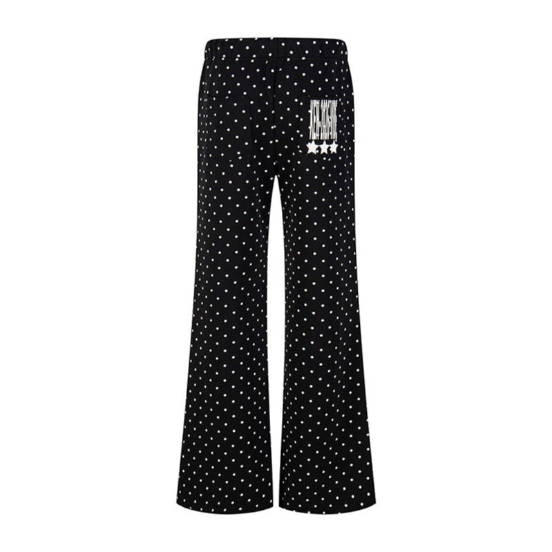 Damen Weite Lounge-Hose mit Kordelzug, ausgestelltem Bein und Statement-Print Nord Taschen