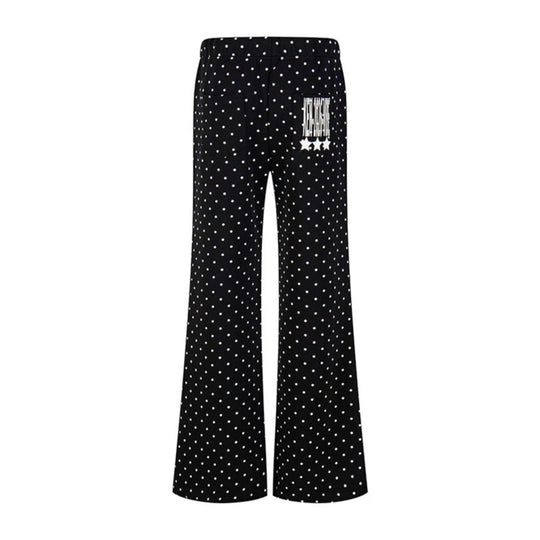 Damen Weite Lounge-Hose mit Kordelzug, ausgestelltem Bein und Statement-Print Nord Taschen