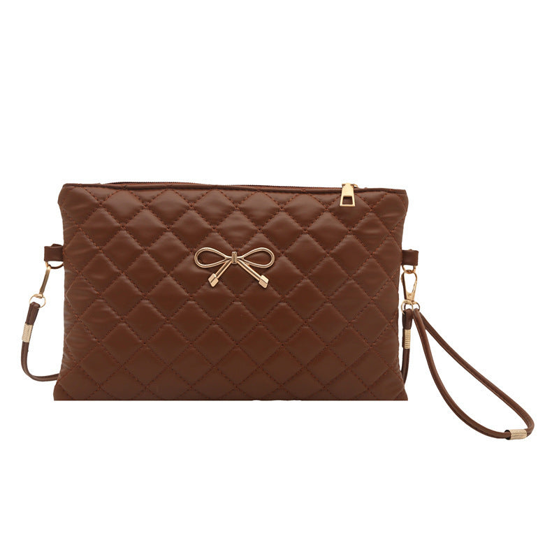 Damen elegante Clutch mit elegantem Steppmuster und zierlichem Schleifenakzent Nord Taschen