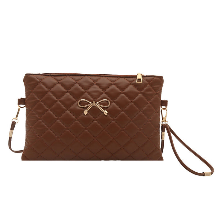 Damen elegante Clutch mit elegantem Steppmuster und zierlichem Schleifenakzent Nord Taschen