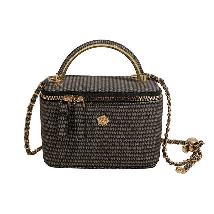 Damen modische Handtasche im strukturierten Design mit goldenen Akzenten Nord Taschen