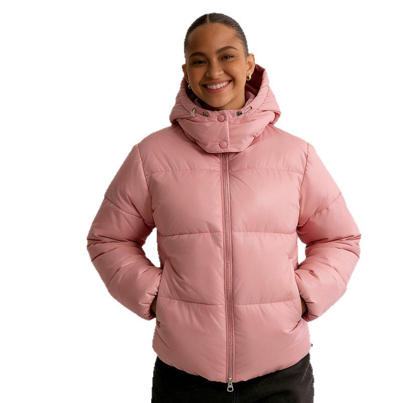 Damen Stepp-Pufferjacke mit Kapuze, hohem Stehkragen und Zwei-Wege‑Reißverschluss Nord Taschen